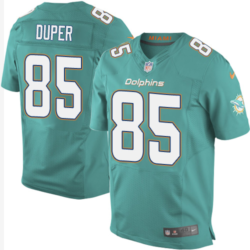 Men's Elite Mark Duper Nike Jersey Aqua Green Home - #85 NFL Miami Dolphins
